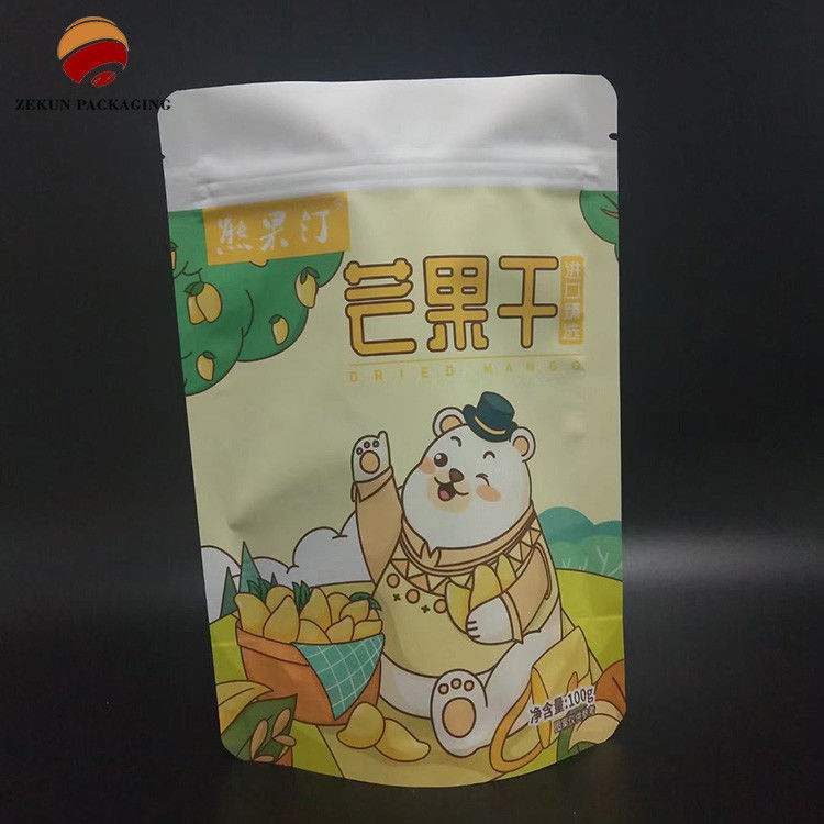 ปรับแต่ง Ziplock ยืนขึ้นกระเป๋า สีสดใส ทนความชื้น
