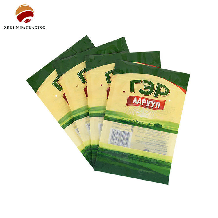กระเป๋าบรรจุอาหารแบบพิมพ์แบบ CMYK/PANTON ที่ถูกกําหนดเอง พร้อมกระเป๋าบรรจุอาหาร PET/PE ที่กันความชื้น