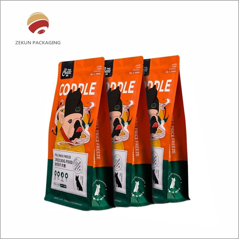 กระเป๋าอาหารสัตว์เลี้ยงที่กําหนดเอง สีสดใส ซิปเปอร์ด้านบน กันความชื้น การพิมพ์ Gravure